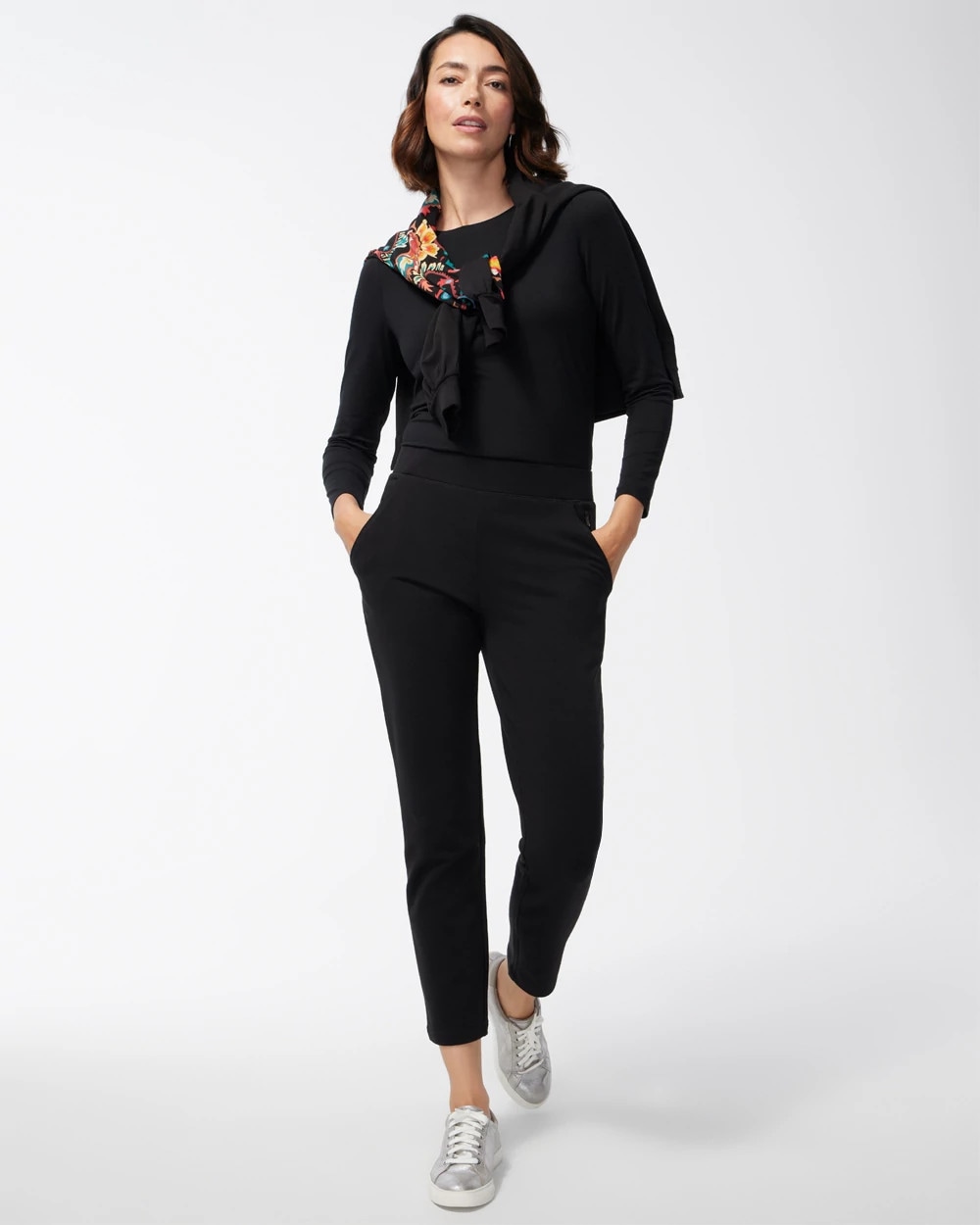 新品　1piu1uguale3TUCK PANTS HEATENERGY Chico's Zenergy® French Terry Ankle Pants at Hamilton Place in